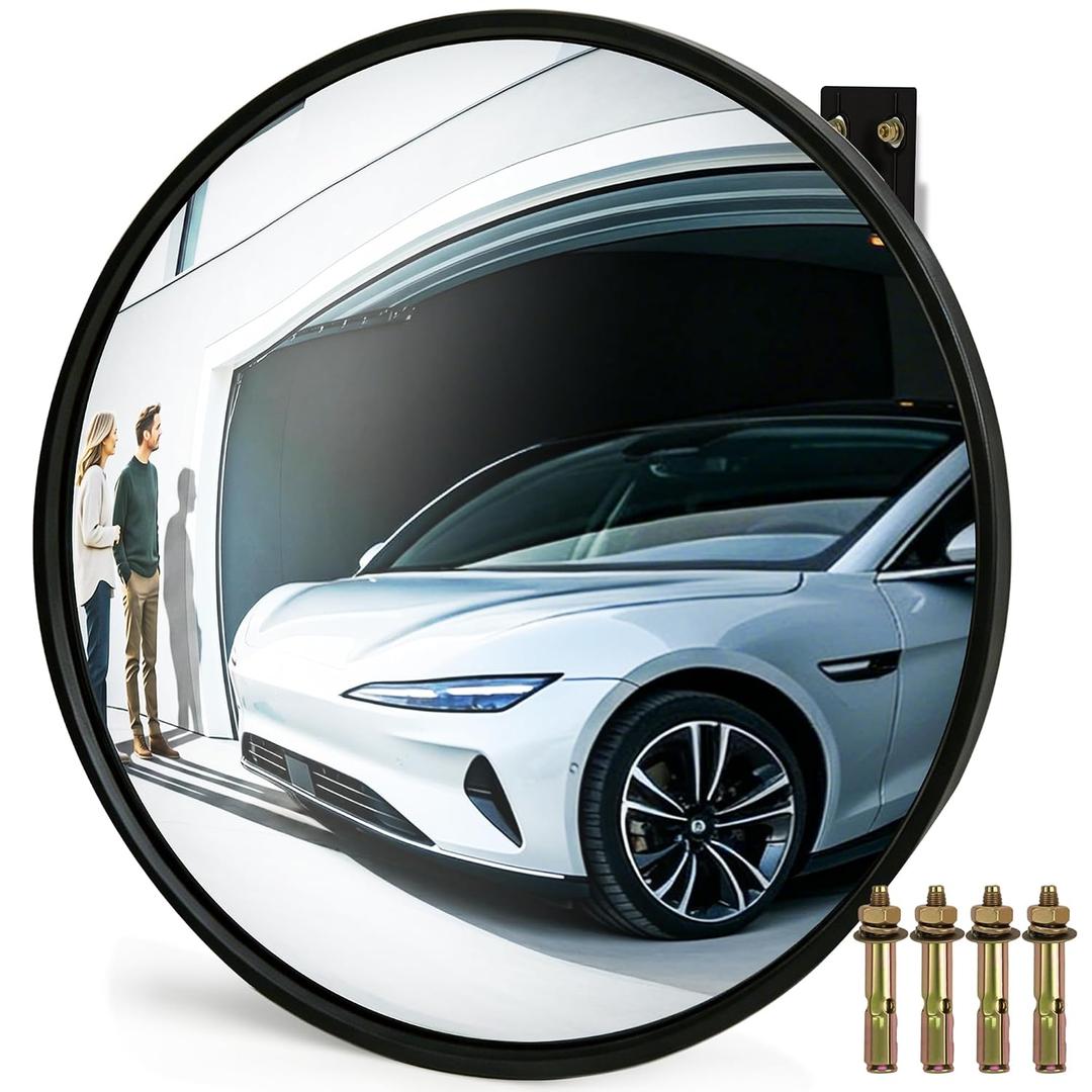 20 Inch Acrylic Convex Mirror with LifetimeWarranty - Wide Angle Shatterproof Blind Spot Mirror with Wall Mount for Store, Warehouse, Daycare, Indoor Outdoor Safety