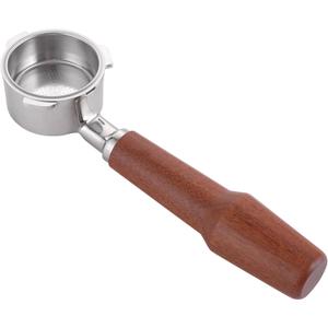 51mm Bottomless Portafilter Compatible with Delonghi Linea Classic EM450M CASABREWS Espresso Machine CM5418 3700Essential 3700Gense 3700Pro Espresso Portafilter Stainless Steel Handle Wood