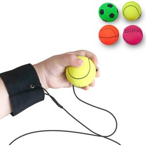 ZUYEE 4/8/16/32 Pack Wrist Return Ball 1.85 Inch Sports Wrist Balls On A String Rubber Rebound Balls (Basketball, Baseball, Soccer) Wristband Toy for Children Kids Gift Exercise or Play