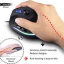 ZLOT Vertical Gaming Mouse,Wired RGB Ergonomic USB Joystick Programmable Laser Gaming Mice,6+1 Design,11 Buttons,1000 Hz Max Polling Rate,10000 Max DPI,Upgraded Version for Computer Gamers,Black