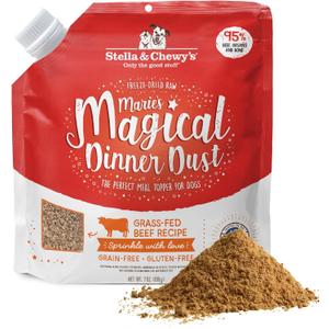Stella & Chewy's Freeze-Dried Raw Maries Magical Dinner Dust - - Premium Beef Dog Food Topper with Organic Fruits & Vegetables - Perfect for Picky Eaters - 7oz (EXP 08/11/26)