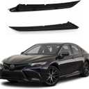 Matt Black Car Headlight Trim Strip Front Head Light Lamp Eyelid Cover Mouldings for Camry SE XSE 2018-2021