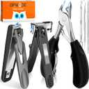 Toenail Clippers for Seniors Thick Toenails, DRMODE Heavy Duty Toe Nail Clippers for Men Thick Ingrown Nails with Wide Opening, Large 360 Degree Rotary Anti-Splash Finger Nail Clippers Adult w Catcher