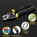 DISEN Wire Cutters Heavy Duty Cutting Up to 3/16", Metal Cable Cutters for Fence Thick Wire, Safety Lock, Spring Loaded, Non-slip Matte Handle, Chrome Vanadium Steel Jaw