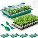 5 Pack Seed Starter Tray Seed Starter Kit (200 Cells Total Tray) with Adjustable Humidity Dome, Plant Germination Trays, Seed Starting Trays Mini Greenhouse Germination Kit for Seeds Growing Starting