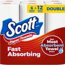 Scott Paper Towels, Choose-A-Sheet, 6 Double Rolls = 12 Regular Rolls (100 Sheets Per Roll) (White)