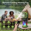 Portable Misting Fan with Remote, 2L Water Tank & 2 Spray Modes, 30000mAh Rechargeable Outdoor Cooling Fan, 4 Wind Speeds, 3 Timers, 120 Oscillation, RGB Lights & Flashlight for Camping Beach Patio, Medium