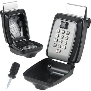 Car Window Punch Button Lock Box, Black Portable Car Key Lock Box, Sturdy Waterproof Large Capacity Lock Box for Turo, Ride Share, GetAround Anti-Theft Devices for Vehicles (Classic Style)