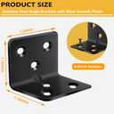 40Pcs Stainless Steel Black Angle Brackets, 1.2”x 1.2” x 1.5” Corner Braces for Wood Furniture, 90 Degree L Bracket, Metal Joint Right Angle Shelf Bracket Support for Wooden Table Chair Cabinets