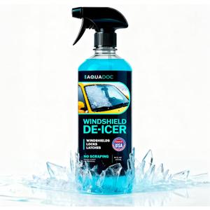 AquaDoc De-icer for Car Windshield - Liquid Ice Melter for Windshields, Windows, Door Locks & Latches - Car De Icer Spray for Fast Ice Removal - 16oz