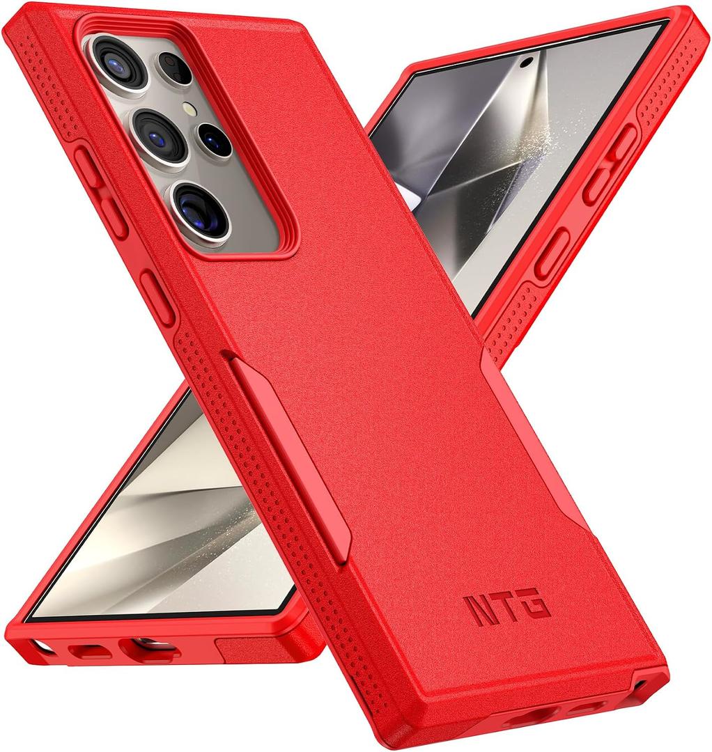 NTG for Samsung Galaxy S24 Ultra Case, [2 Layer Structure Protection] [Military Grade Anti-Drop] Lightweight Shockproof Protective Phone Case for Galaxy S24 Ultra 5G 6.8 inch 2024-Red