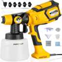 1000W HVLP Paint Sprayer High-Efficiency Electric Spray Gun with 6 Nozzles,Variable Patterns & Adjustable Flow, 47oz (1400ml) Detachable Container,Easy to Clean for Home Improvement Projects Yellow