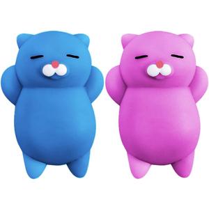 Nutty Toys Squishy Cat Set - 2" Soft Silicone Kawaii Kitties, Top Stress Relief Toy 2026 Unique Gifts for Teens Kids Women Men Adults Best Teenage Girls Teen Boy Tween Valentines Day, Easter Gift Idea (Blue/ Purple)