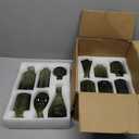 12pcs Green Glass Bud Vases Set, Small Vases for Flowers, Bud Vase for Centerpieces in Bulk, Mini Vintage Vase for Wedding Decorations, Office and Home Table Flower Dcor