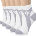 Iseasoo Copper Ankle Compression Socks - Low Cut Arch Support Socks for Men & Women, Running, Nurses, Plantar Fasciitis Socks (XX-Large, A05 - White)