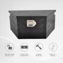 26 Inch Aluminum Utility Trailer Tongue Tool Box Wide Utility Trailer Tongue Toolbox RV Storage OrganizerTrailer Storage Tool Box With Lock & Keys Black,5 Bar Tread (26"X13.3"X12")