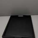 Serving Tray Black Large Food Tray Breakfast Tray Wood Butler Tray with Handle 17.77 x 13.72 x 1.78