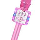 Amazmic Toys for Girls, Kids Karaoke Microphone Toddler Microphone for Kids with Lights, for Girls, Birthday Party Boys Toy Age 3 4 5 6 7 8+(Light Pink)