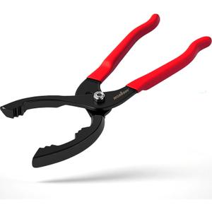 HORUSDY 12" Adjustable Oil Filter Pliers, Adjustable Oil Filter Wrench Removal Tool (Red)