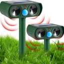 2025 Solar Animal Repellent Cat Repellent Outdoor with Motion Detection, Waterproof Ultrasonic Control for Deer Squirrel Raccoon Skunk Rabbit Dog Out of Garden Farm Yard Animal Deterrent Devices (1 Pack)