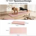 Foldable Yoga Mat, 70''x24''x0.24''(6mm）Non-slip POE Exercise Mat