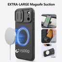 NILLKIN for iPhone 17 Pro Max Case Magsafe, [Dual-Slide Lens Cover] [4-Corner Shockproof Airbags] [Anti-Lost Lanyard Hole] Slim Phone Case Magnetic Silicone Cover for iPhone 17 Pro Max 6.9 inch, Black