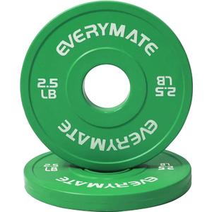 EVERYMATE Change Weight Plates 1.25LB 2.5LB 5LB Set Fractional Plate Olympic Bumper Plates for Cross Training Bumper Weight Plates Steel Insert Strength Training Weight Plates