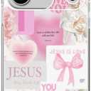 Pink Christian Aesthetic Phone Case Compatible with iPhone 17 Pro Max, Lord Jesus Love Phone Cover for iPhone 17 Pro Max