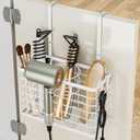 OVICAR Hair Dryer Holder - 3-in-1 Hair Tool Organizer Blow Dryer Holder Adjustable Height Cabinet Door/Wall Mounted Bathroom Organizer for Hair Dryer, Flat Irons, Curling Wands, Straighteners Storage