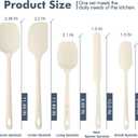 5 Pieces Silicone Spatula Set, Food Grade Rubber Spatula, Upgrade Strong Handle with Ergonomic Grip, Heat Resistant Up to 600F for Nonstick Cookware, Cooking Candy Series (Cream White)
