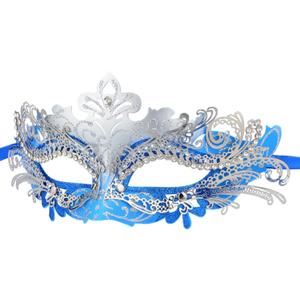Hoshin Masquerade Mask, Mardi Gras Deecorations Venetian Masks for Womens (Blue & Silver)
