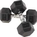 Rubber Coated Dumbbell Weight Set, 20lbs and 5lbs