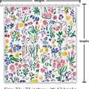 Floral Shower Curtain for Bathroom Decor, Modern Asthetic Bathroom Curtain Set, Waterproof Fabric Shower Curtain with Hooks, Artwork by Artist, Machine Washable, 72x72 in