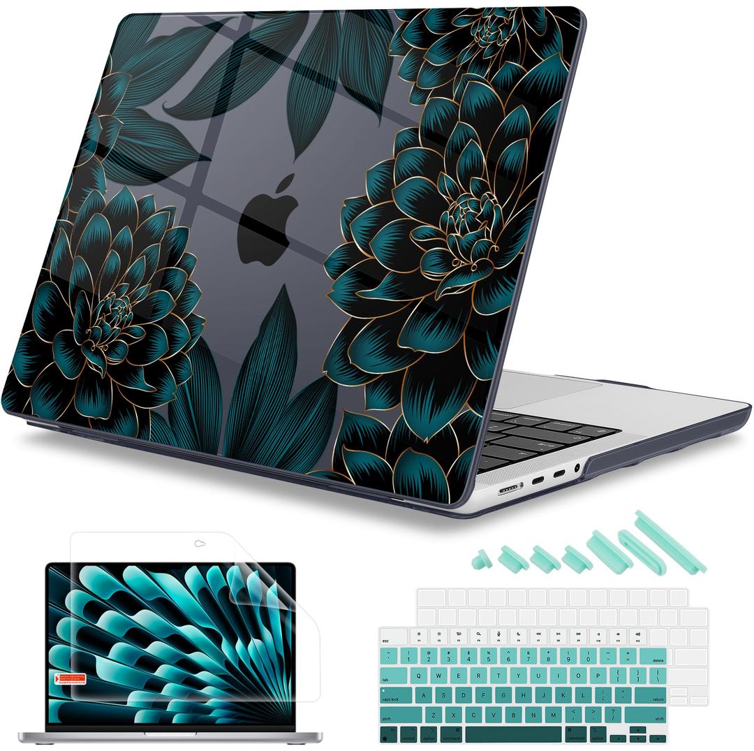 Mektron for 2026 MacBook Pro 14-inch M5 Case A3427 A3426 Fits 2025-2021 A3434 M4 A3112 A3401 A3185 M3 A2918 A2992 M2 A2779 M1 A2442 Pro/Max, Printed Plastic Hard Shell Laptop Cover, Pink Bows C245
