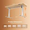 FEZIBO Standing Desk, 48 × 24 Inches Electric Height Adjustable, Sit and Stand Up, Computer Office Desk with Splice Board, White Frame/Maple TOP, 48x24