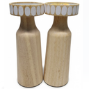 2 WOODEN CANDLE HOLDERS