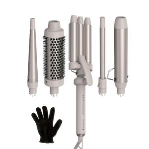 Remington 5-in-1 Curling Wand Set  Interchangeable Ceramic Curling Iron for Beach Waves, Loose & Tight Curls, Multi Styler Hair Tool, Fast Heat, Salon Results at Home