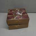 2 x 3.15inch Burgundy Velvet Christmas Ornaments Balls Flocked Christmas Tree Glittering Plastic Balls Xmas Hanging Ornaments 9 Pcs-Red