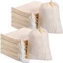 Pangda 100 Pieces Drawstring Cotton Bags Muslin Bags for Storage, Teas, Spices, Soaps, Candy, Jewellery, Wedding Party Favors and DIY Craft Home Decor (8 x 10 Inches)