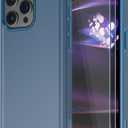 Diverbox for iPhone 15 pro max Case [Tempered Glass Screen Protector] [Shockproof] [Dropproof] Heavy Duty Protection Phone Case Cover (Blue-2-in-1)
