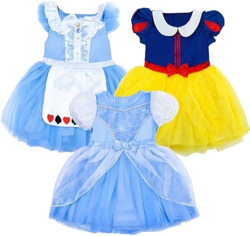 IKALI Toddler & Girls Princess Dress up Clothes Trunk, Princess Costume for Baby Kids Halloween Christmas Birthday 12-18M