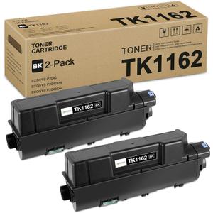 2 Pack TK1162 Black Toner Cartridge: Compatible TK1162K TK-1162 Toner Replacement TK-1162 Toner Cartridge for Kyocera ECOSYS P2040 P2040dw P2040dn Printer, 7,700 Pages Each
