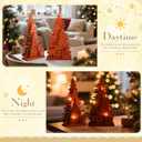 Capoda 2 Sets Wooden Christmas Tree Centerpieces Decor Light Christmas Table Sign LED Rustic Tree Elk Tabletop Decor Xmas Centerpieces for Table Home Indoor Decorations Winter Farmhouse Fireplace