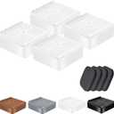 shouwuhho Furniture Risers, 4 Pack Bed Risers with Non-Slip Grip and Heavy Duty Support, 1 Inch 2 Inch 3 Inch 4 Inch Height Lift for Couch, Sofa, Table, Desk, Chair, Refrigerator - White, 1 Inch