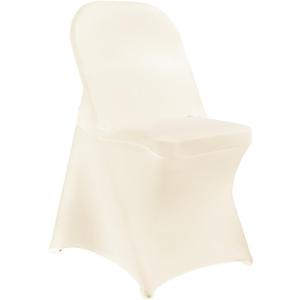Stretch Spandex Chair Covers - Ivory 50 PCS, Folding Kitchen Chairs Cover, Universal Washable Slipcovers Protector, Removable Chair Seat Covers, for Wedding Party Dining Room Banquet Event