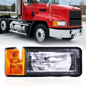 Right headlights for Mack,Replacement Headlamp with turn Signal Bulb Compatible with 1990-2006 Mack CH600 CH612 CH613 CL600 CL700 semi Trucks DOT and SAE Approved