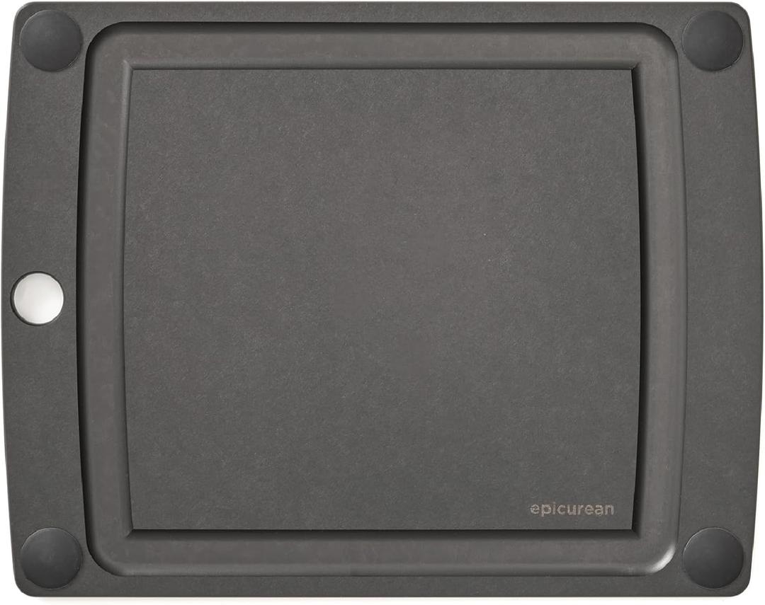 Epicurean All-In-One Cutting Board with Non-Slip Feet and Juice Groove, 11.5"  9", Slate/Black