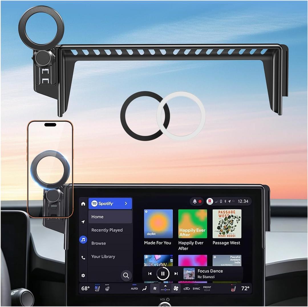 Car Phone Holder for Toyota RAV4 2026 with 10.5-Inch Screen (Not for 12.9-Inch Screen) 360 Rotation Magnetic Cell Phone Mount, Compatible with Magsafe, Does Not Affect Air Vent