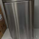 Amazon Basics Smudge Resistant Rectangular Trash Can With Soft-Close Foot Pedal, Brushed Stainless Steel, 30 litre/7.9 Gallon, Satin Nickel Finish, 13.8"L x 11.8"W x 25"H