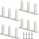 4 Pack Siding Closet Door Floor Guide-Universal ABS Sliding Door Bottom Guide Fit for 1-3/8" Thick Door-White Closet Door Guides for Cabinet Floor with Screws